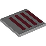Tile 4 x 4 with Dark Red Rectangles, Dark Bluish Grey Lines print (1751pr0006)