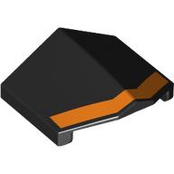 Slope 33° 2 x 2 Double / Inverted with Orange Stripe print (1762pr0002)