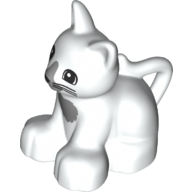 Duplo Animal Cat / Kitten Sitting with Gray Nose and Chest Print (17865pr0001)