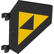 Flag 5 x 6 Hexagonal with U Clips with Yellow triangles (Blacktron Symbol) print (17979pr0002)