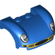 Vehicle Body, Wheel Arch / Mudguard 3 x 4 x 1 2/3 Curved Fenders with Headlights, Grille and Yellow Front Print (18051pr0001)