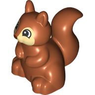 Duplo Animal Squirrel with Black and White Curved Eyes on Tan Face Print (18115pr0005)