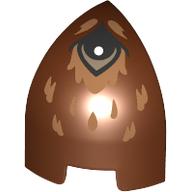 Brick Round Curved 1 x 1 x 1 1/3 Quarter Dome with Black Eye, Nougat Fur print (1871pr0003)