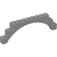 Brick Arch 1 x 12 x 3 Raised Arch with 5 Cross Supports (18838)