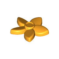 Plant, Flower with 5 Pointed Petals and Pin (18853)