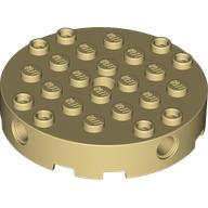 Brick Round 6 x 6 with 4 Side Pin Holes and Center Hole (18897)