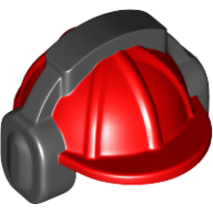 Helmet, Construction / Hard Hat, Black Ear Protector / Headphones Pattern (18899pr0001)