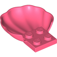 Animal Body Part, Clam / Scallop Half Shell with 4 Studs (18970)