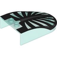 Windscreen 6 x 4 x 1 Curved with Black Curved 'Rib-cage' Print (18973pr0011)
