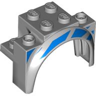 Wheel Arch, Mudguard 4 x 2 1/2 x 2 1/3 with Blue Stripes print (18974pr0001)