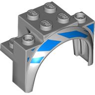 Wheel Arch, Mudguard 4 x 2 1/2 x 2 1/3 with Blue Stripes print (18974pr0002)