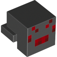 Minifig Head Special, Cube with Rear Ledge, Pixelated Red Face Print (Spider) (19727pr0005)