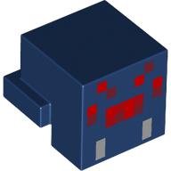 Minifig Head Special, Cube with Rear Ledge, Pixelated Red and Light Bluish Grey Face Print (Spider) (19727pr0011)