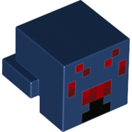 Minifig Head Special, Cube with Rear Ledge, Pixelated Red and Black Face Print (Spider) (19727pr9998)