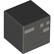 Minifig Head Special, Cube with Wither Skull Skeleton Face Print (19729pr0013)