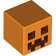 Minifig Head Special, Cube with Pixelated Carved Pumpkin print (19729pr0101)