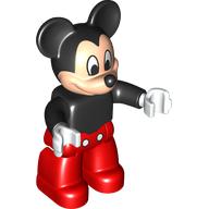 Duplo Figure Mickey Mouse with Nougat Face, Red Legs, White Buttons print (19818pr0001)