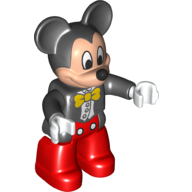 Duplo Figure Mickey Mouse with Black Jacket and Yellow Bow Tie - Red Trousers (19818pr0013)