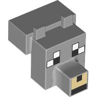 Animal Body Part, Head Blocky with Pixelated Face, Tan Nose Print (Wolf) (20308pr0004)