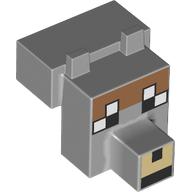 Animal Body Part, Head Blocky with Pixelated Face, Tan Nose, Nougat Forehead Print (20308pr0005)