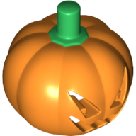 Costume / Mask, Pumpkin with Jack O' Lantern Face and Green Stem Print (20695pr0001)