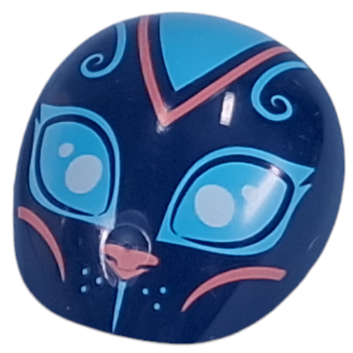 Large Figure Shoulder Cover with Medium Azure Eyes, Coral Nose, Shapes print (21560pr0009)
