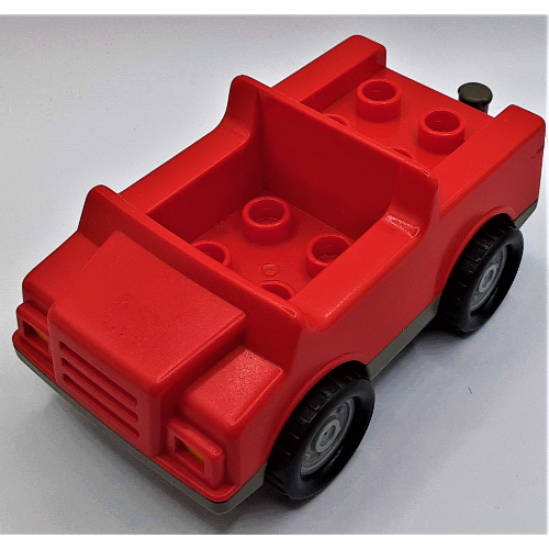 Duplo Car with 2 x 2 Studs and Dark Gray Base, Silver Hubs (2218c04)
