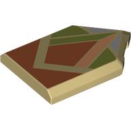 Tile Special 2 x 3 Pentagonal with Dark Orange/Olive Green/Nougat/Sand Blue Floor Tile Pattern print (22385pr0142)
