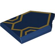 Tile Special 2 x 3 Pentagonal with Gold Circuitry/Lines print (22385pr0152)
