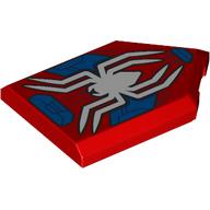 Tile Special 2 x 3 Pentagonal with White Spider on Blue/Back Background print (22385pr0154)