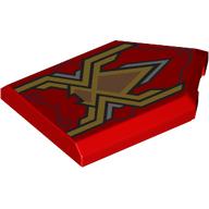 Tile Special 2 x 3 Pentagonal with Gold/Silver Spider print (22385pr0161)