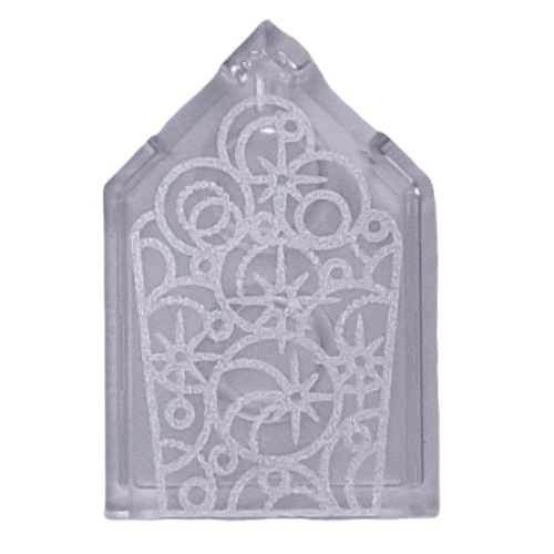 Tile Special 2 x 3 Pentagonal with Silver Stars/Circles (Tiara) print (22385pr9946)