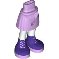 Minidoll Hips and Short Skirt with White Legs, Dark Purple Boots, Lavender Laces print (2241c01pr0013)