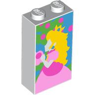 Brick 1 x 2 x 3 with Peach, Tree print (22886pr9999)