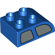 Duplo Brick 2 x 3 with Curved Top and Double Window Print on Both Sides (2302pr0006)