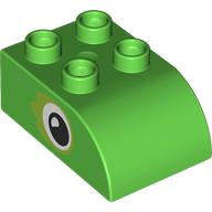 Duplo Brick 2 x 3 with Curved Top, Eyes Print (2302pr9998)