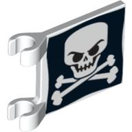 Flag 2 x 2 Square [Thin Clips] with Evil Skull and Crossbones Print (2335pr0002)