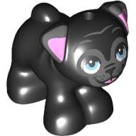 Animal, Dog, Pug with Dark Bluish Grey Face, Bright Light Blue, Bright Pink Ears print (24111pr0006)