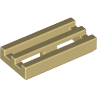 Tile Special 1 x 2 Grille with Bottom Groove (2412b)