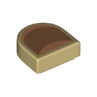 Tile Round 1 x 1 Half Circle with Medium Nougat Nail, Nougat Sides print (24246pr0058)