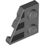 Wedge Plate 2 x 2 Left with 3 Black Stripes print (24299pr0001)