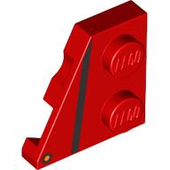 Wedge Plate 2 x 2 Left with Black Stripe print (24299pr0003)