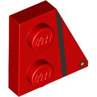 Wedge Plate 2 x 2 Right with Black Stripe print (24307pr0003)