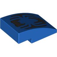 Slope Curved 3 x 2 No Studs, Inverted Black Spider Logo Print (24309pr0019)