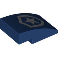 Slope Curved 3 x 2 No Studs with Silver Police Badge print (24309pr0022)