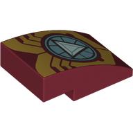 Slope Curved 3 x 2 No Studs with Gold Armor, Triangle Arc Reactor print (24309pr9998)