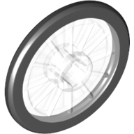 Wheel Wheelchair with Fixed Black Hard Rubber Tire, with Clip Hole (24314c01)