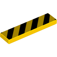 Tile 1 x 4 with Black Diagonal Stripes Print (2431pr0017)