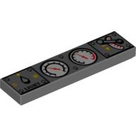 Tile 1 x 4 with Train Controls Print (2431pr0028)