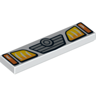 Tile 1 x 4 with Yellow and Orange Headlights Print (2431pr0084)